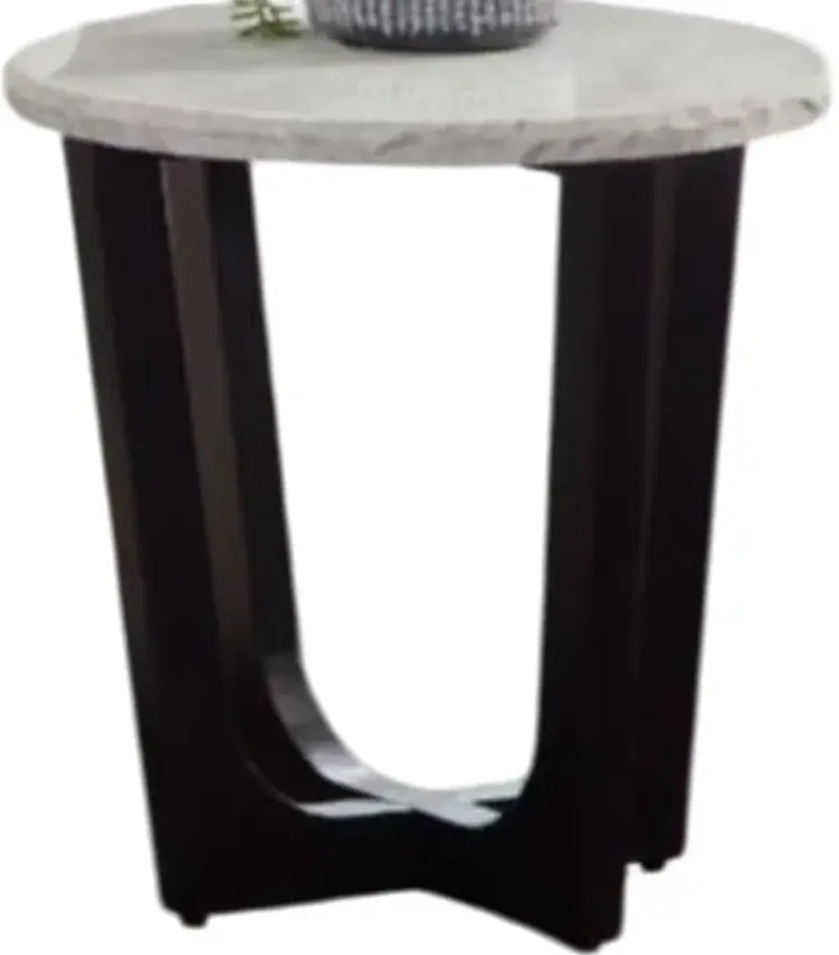 Steve Silver Co. Chrissy Banswara White End Table with Black Base
