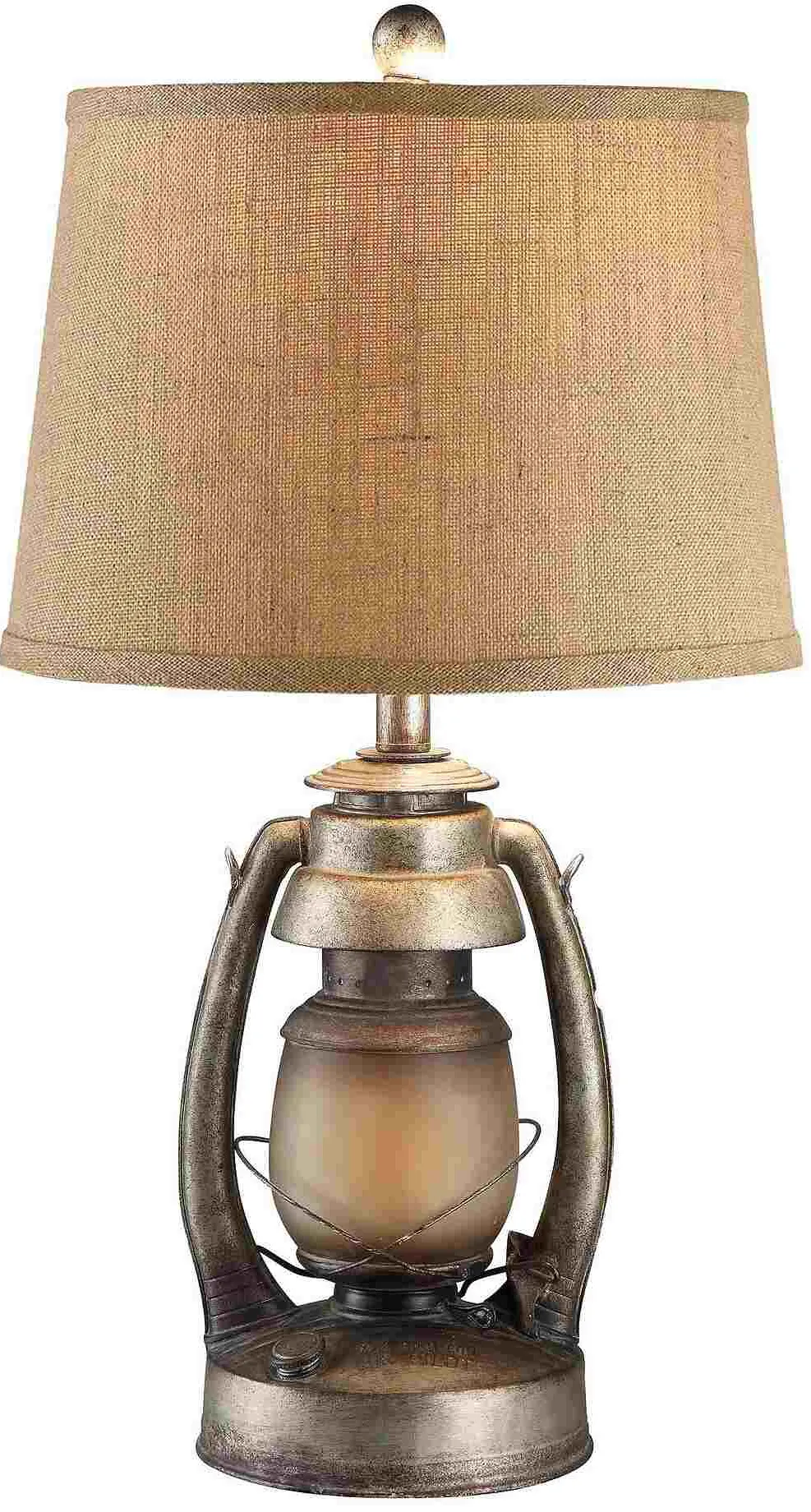 Crestview Collection Oil Lantern Antique Silver Table lamp