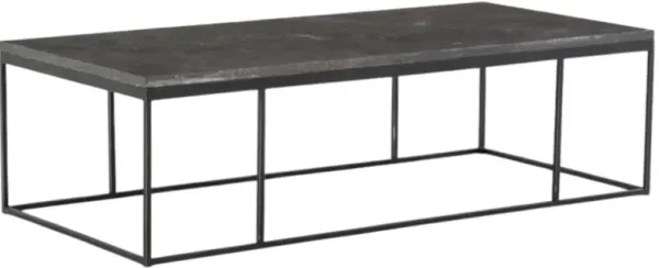 Four Hands Harlow Bluestone Coffee Table with Gunmetal Base