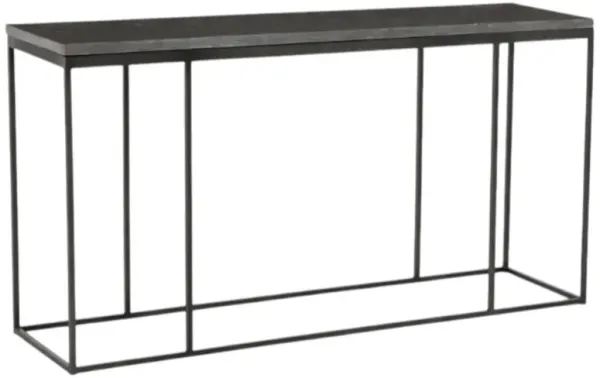 Four Hands Harlow Bluestone Console Table with Gunmetal Base
