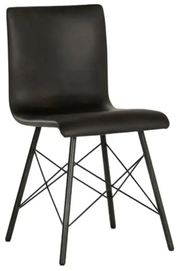 Four Hands Diaw Distressed Black Dining Side Chair