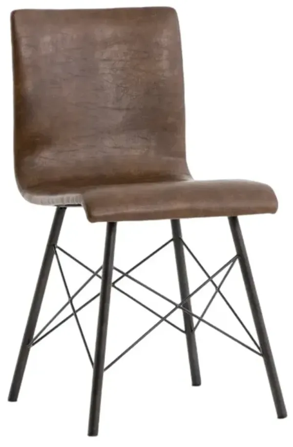 Four Hands Diaw Distressed Brown Dining Side Chair