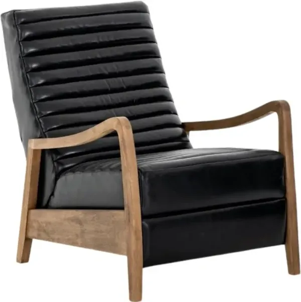 Four Hands Chance Dakota Black Manual Recliner