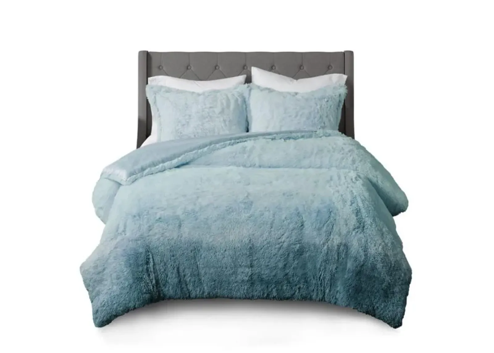 Olliix by Cosmo Living Cleo Teal Twin/Twin XL Ombre Shaggy Fur Comforter Set