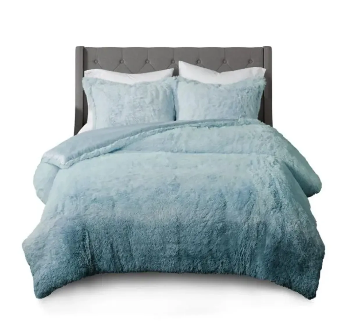 Olliix by Cosmo Living Cleo Teal Twin/Twin XL Ombre Shaggy Fur Comforter Set