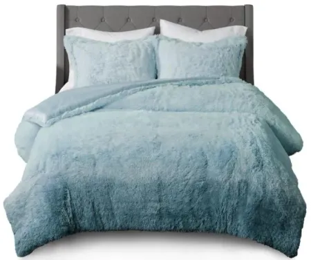 Olliix by Cosmo Living Cleo Teal Twin/Twin XL Ombre Shaggy Fur Comforter Set