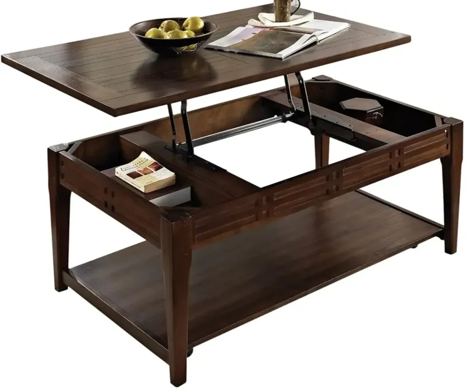 Steve Silver Co. Crestline Cherry Lift Top Cocktail Table with Casters