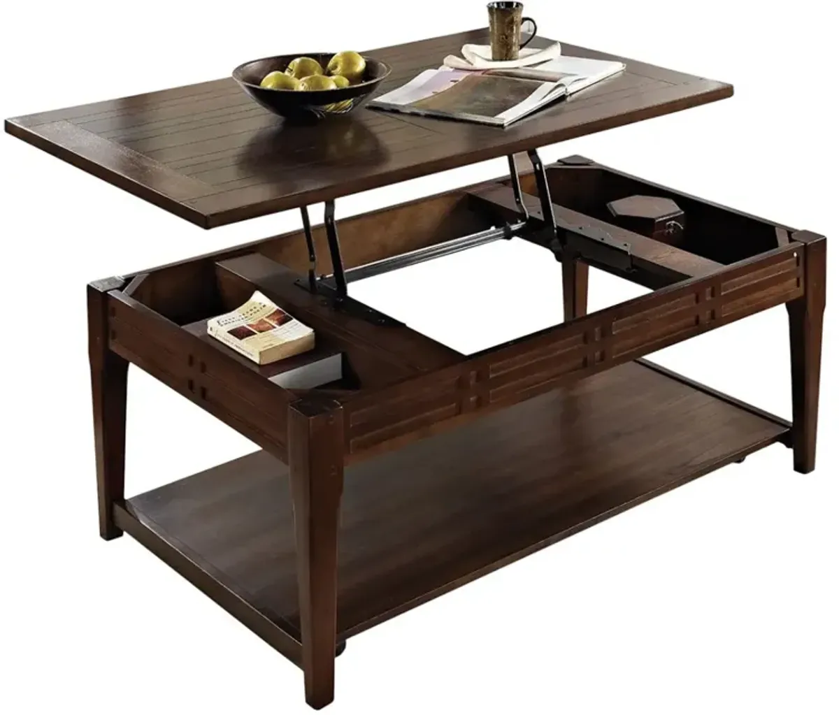 Steve Silver Co. Crestline Cherry Lift Top Cocktail Table with Casters