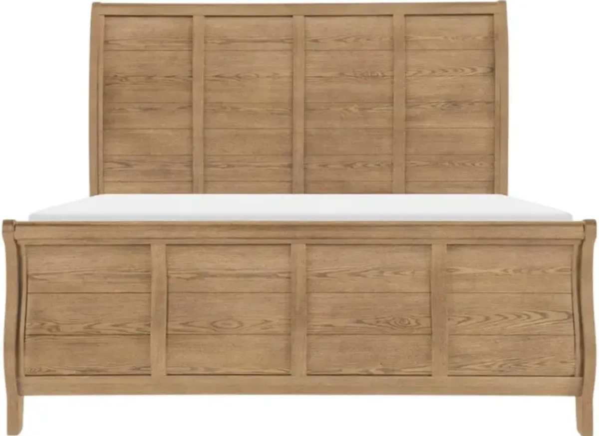 Legacy Classic Vintage Market Barnwood Oak King Sleigh Bed