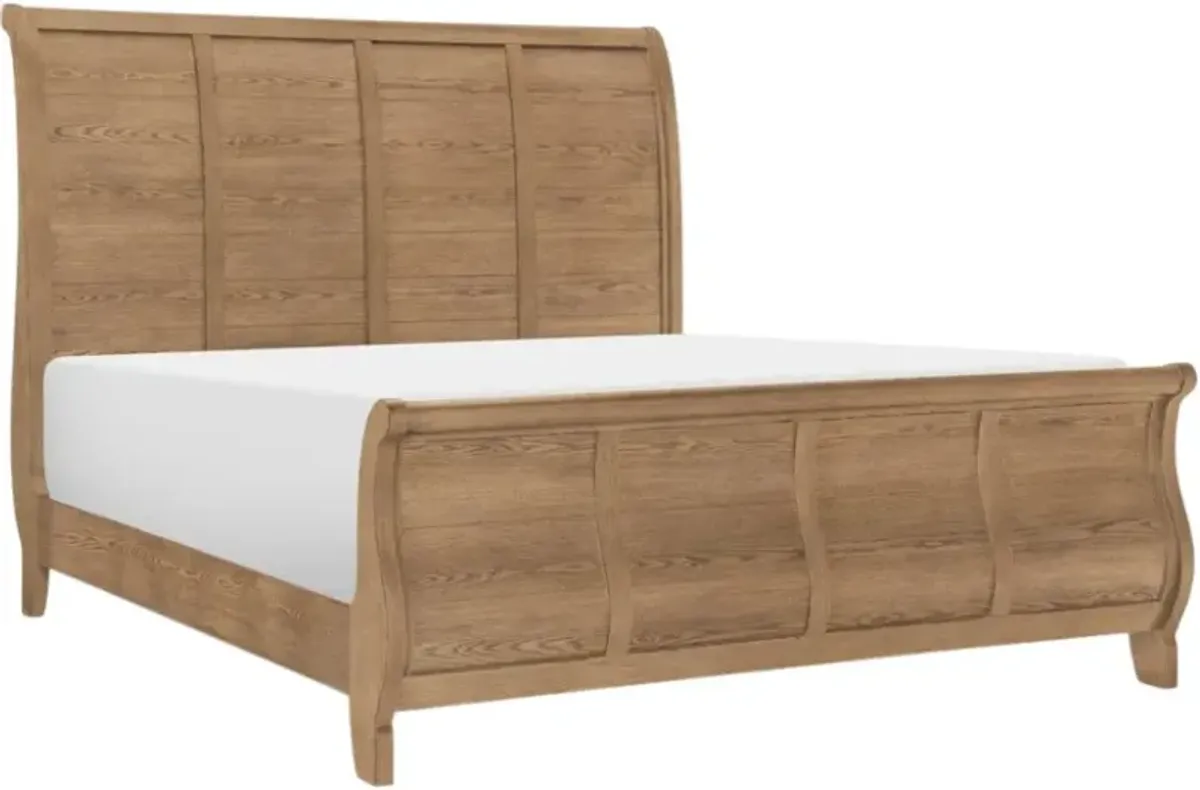 Legacy Classic Vintage Market Barnwood Oak King Sleigh Bed