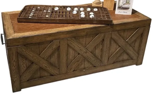 Legacy Classic Vintage Market Barnwood Oak Captain's Trunk Cocktail Table