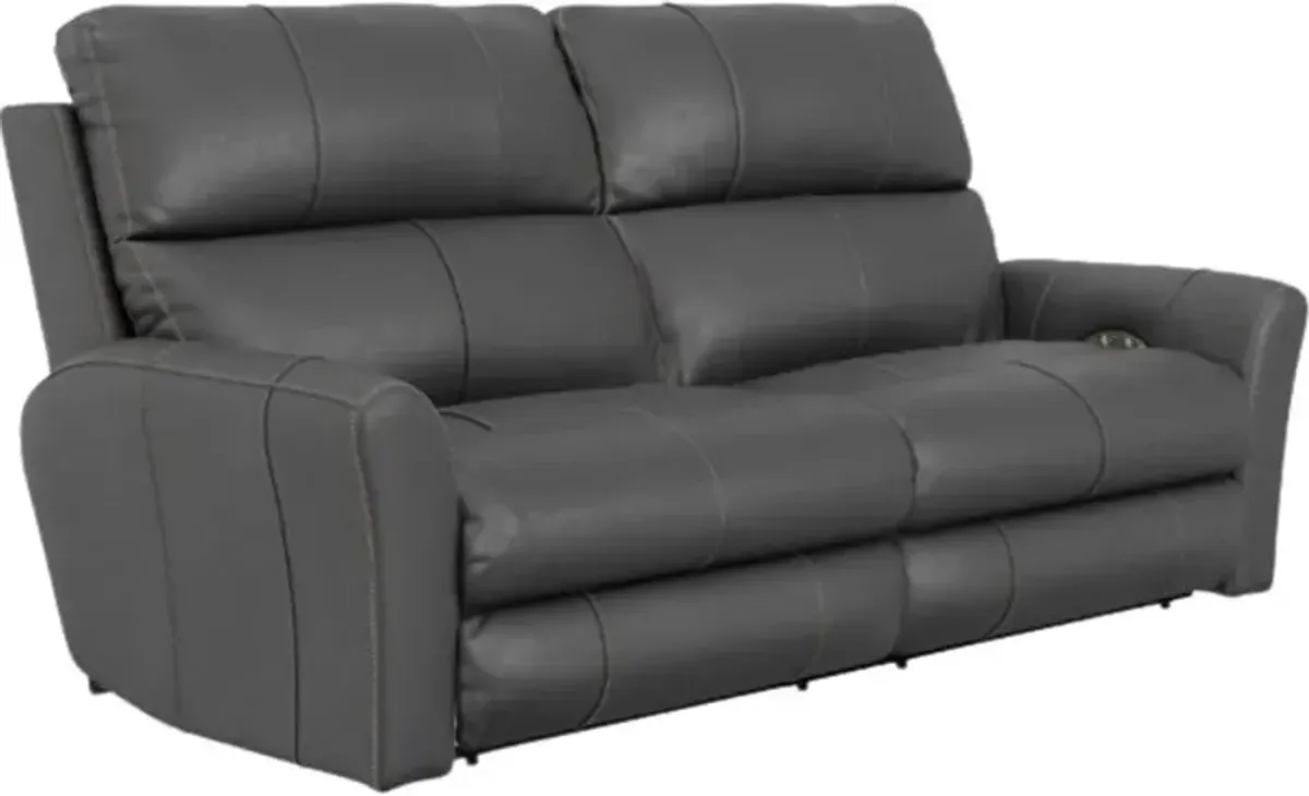 iAmerica Clyde Anthracite Power Reclining Sofa with Zero Gravity