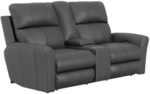 iAmerica Clyde Anthracite Power Reclining Console Loveseat