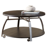 Steve Silver Co. Coham Brown Cocktail Table with Black Nickel Frame