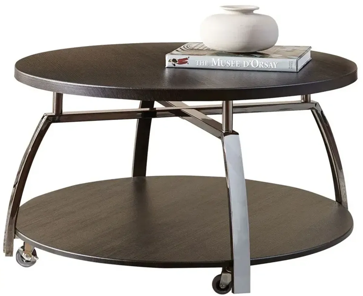 Steve Silver Co. Coham Brown Cocktail Table with Black Nickel Frame