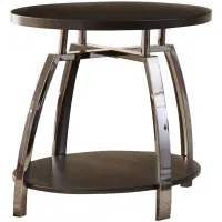 Steve Silver Co. Coham Brown End Table with Black Nickel Frame