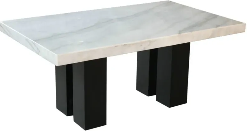 Steve Silver Co. Camila White 70" Dining Table with Ebony Base