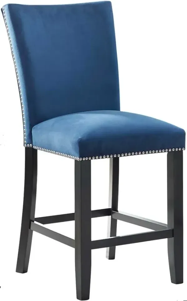 Steve Silver Co. Camila Blue/Espresso Upholstered Counter Stool