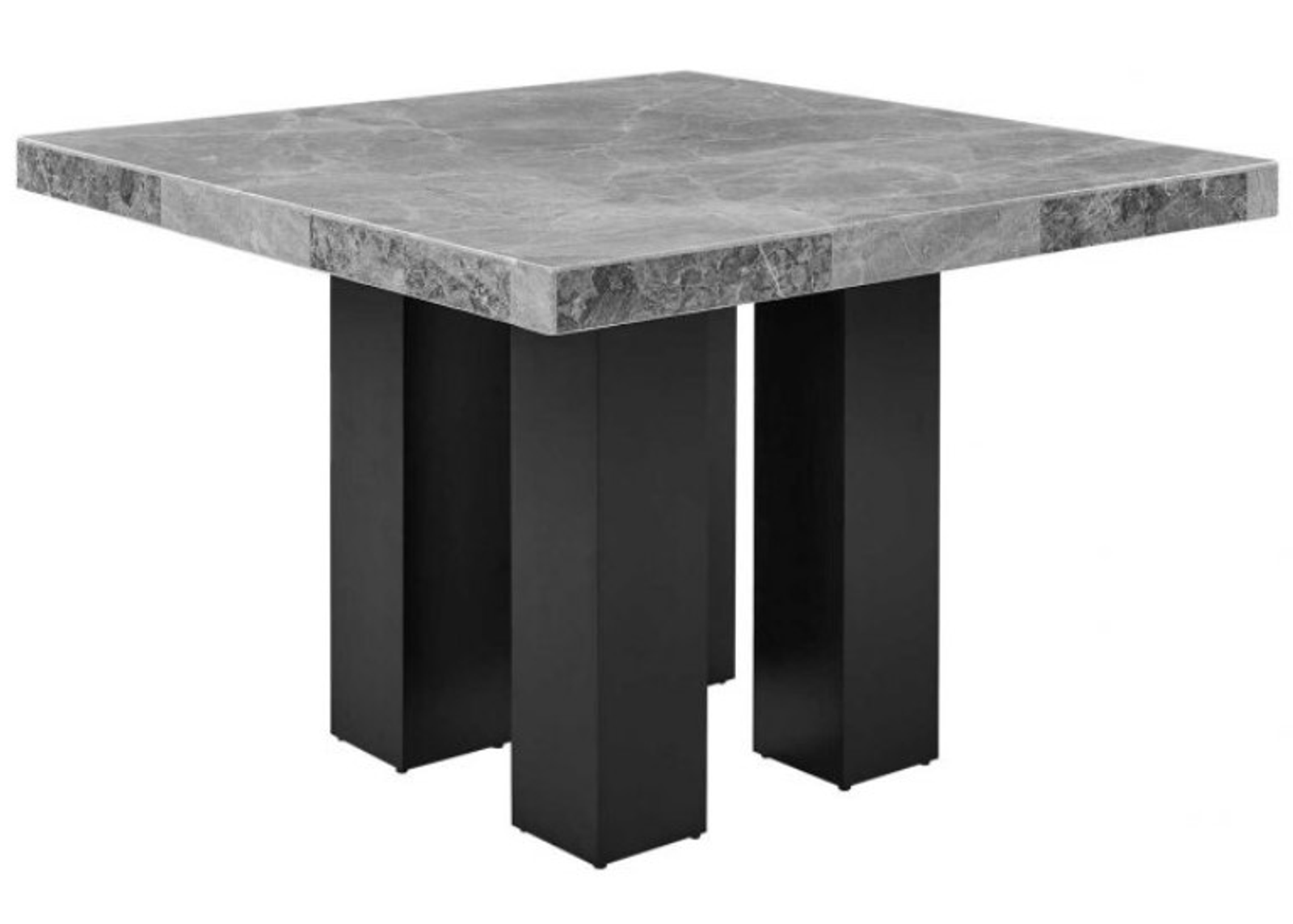 Steve Silver Co. Camila Gray Marble Top 54" Square Counter Dining Table with Ebony Base