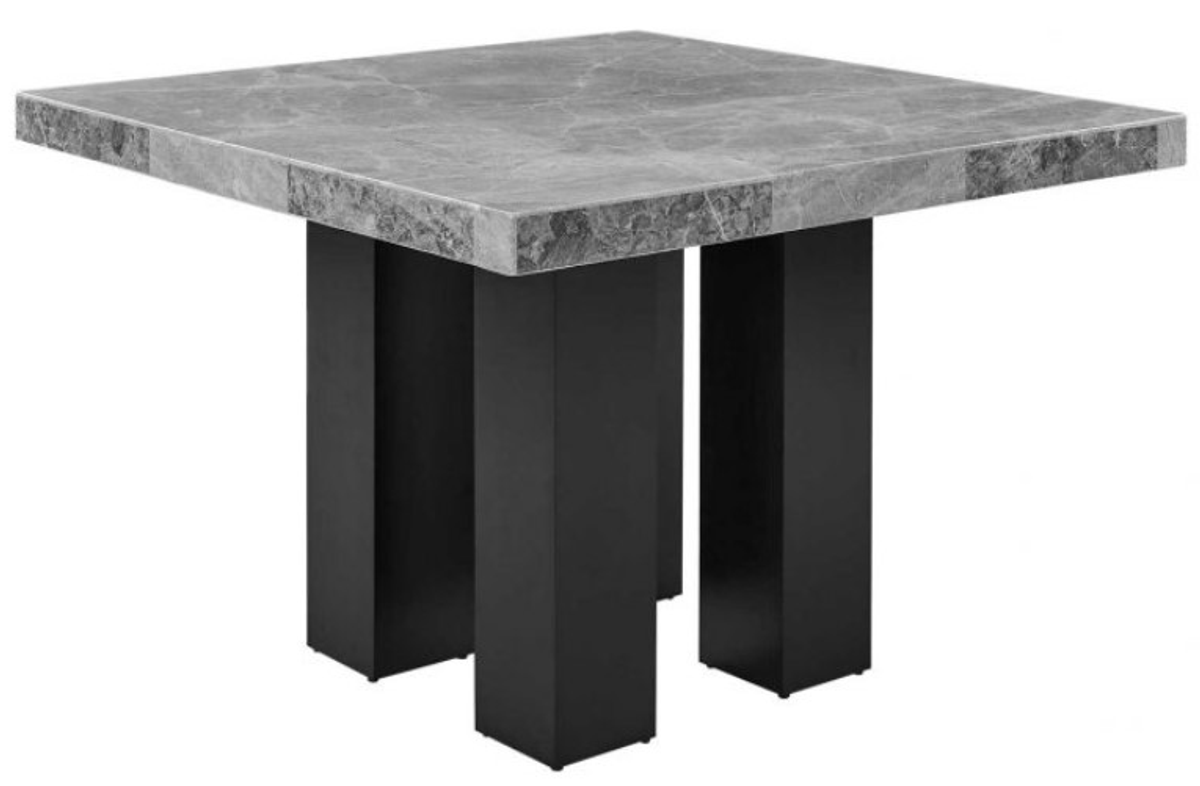 Steve Silver Co. Camila Gray Marble Top 54" Square Counter Dining Table with Ebony Base