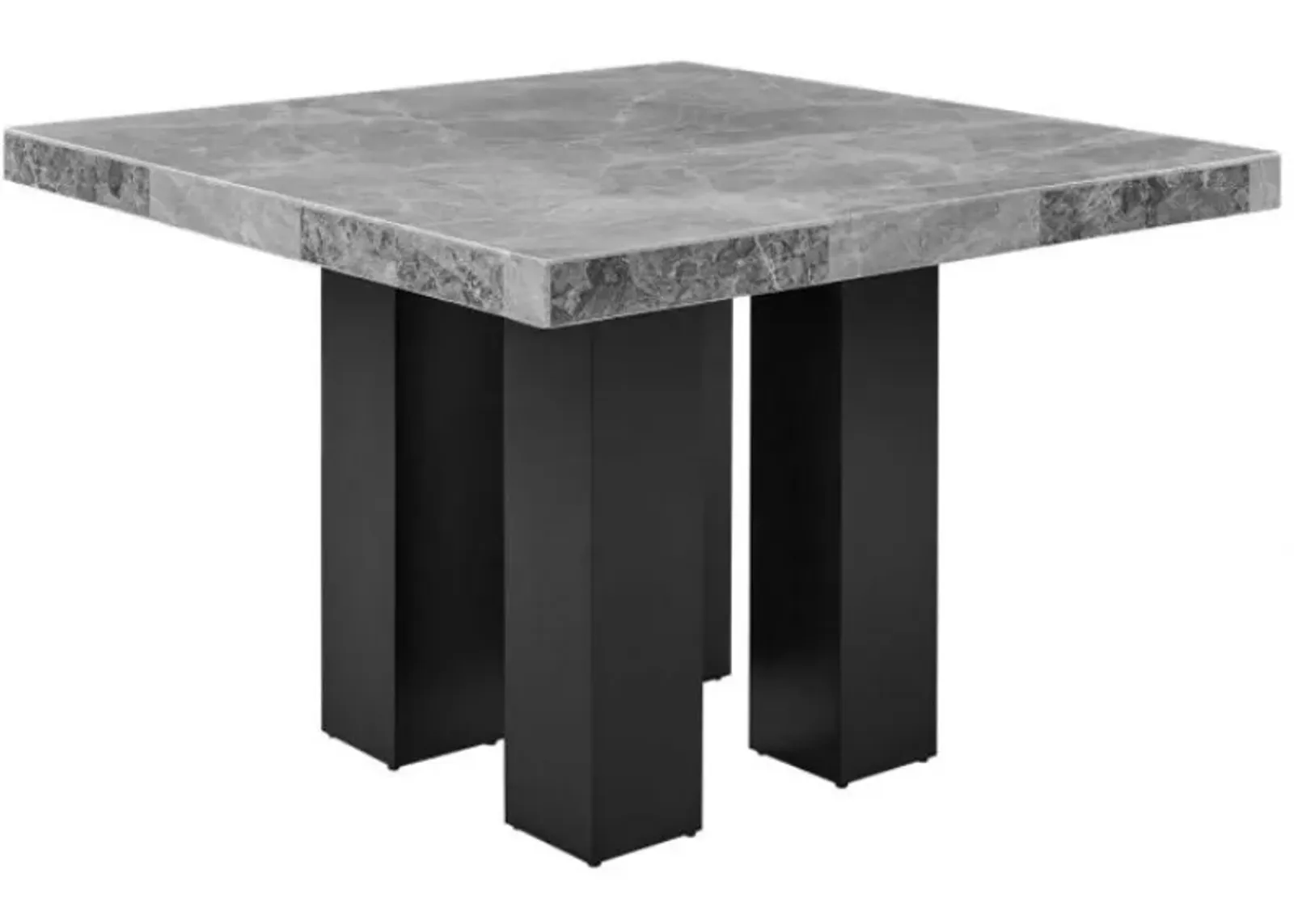 Steve Silver Co. Camila Gray Marble Top 54" Square Counter Dining Table with Ebony Base