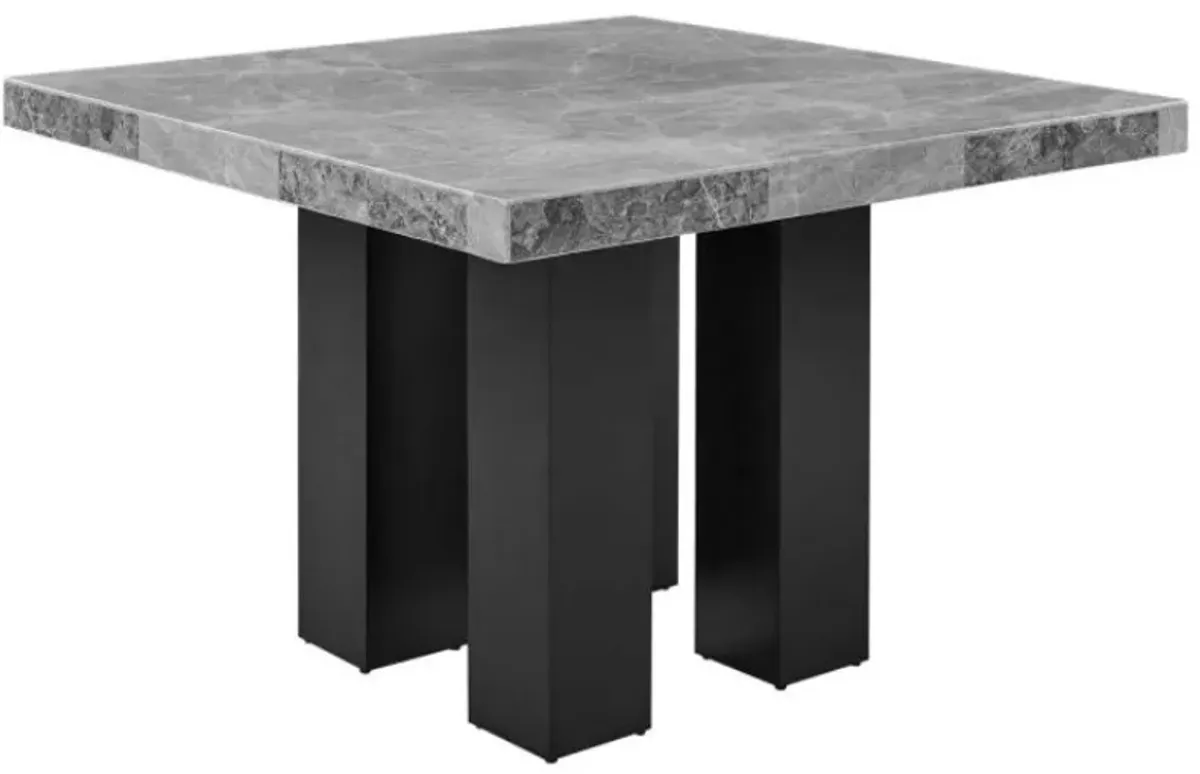 Steve Silver Co. Camila Gray Marble Top 54" Square Counter Dining Table with Ebony Base