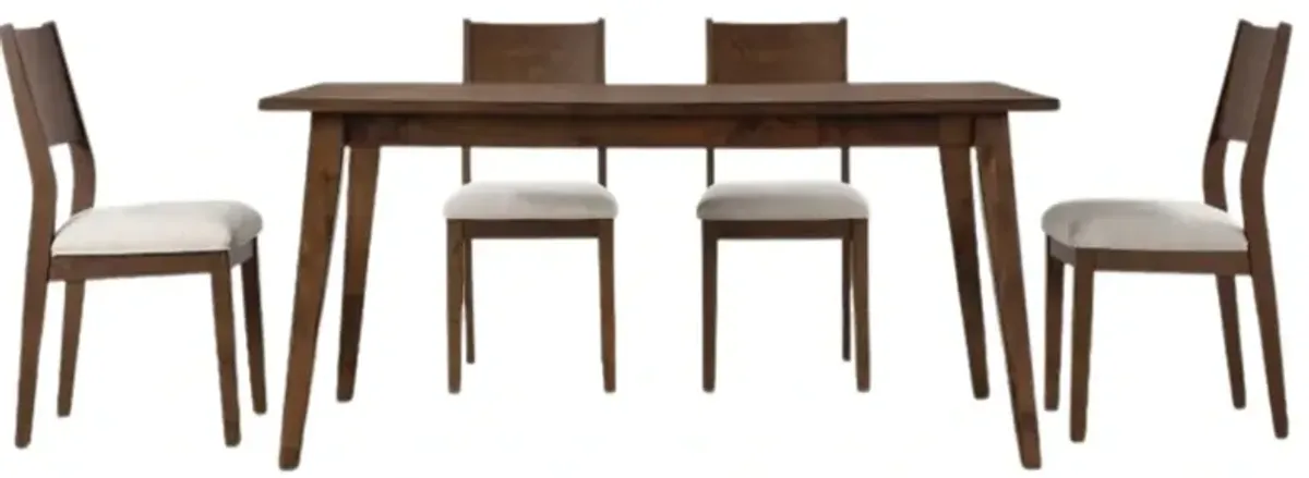 Steve Silver Co. Canton 5-Piece Brown/Cherry Dining Table Set