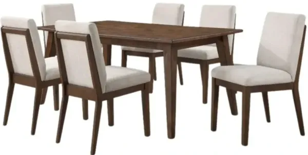 Steve Silver Co. Canton 7-Piece Brown Cherry/Oatmeal Dining Table Set