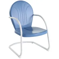 Crosley Furniture® Griffith Sky Blue Gloss Outdoor Metal Armchair