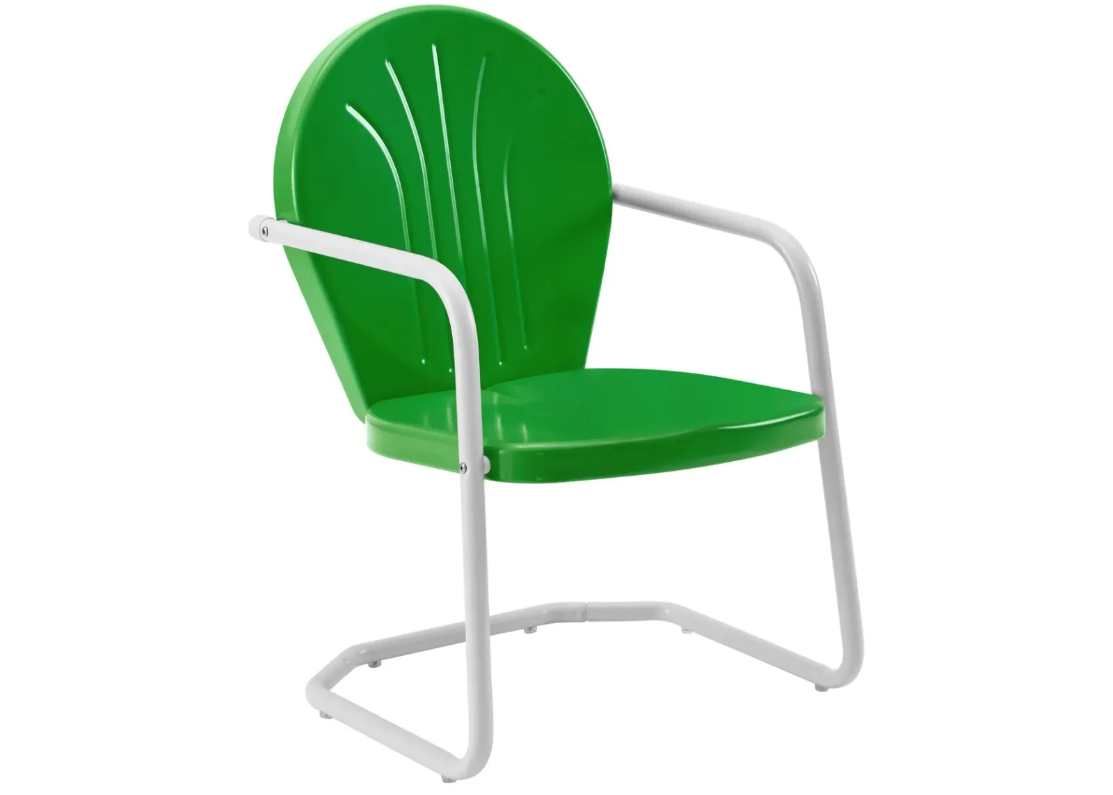 Crosley Furniture® Griffith Kelly Green Gloss Outdoor Metal Armchair