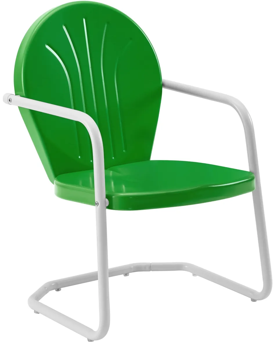 Crosley Furniture® Griffith Kelly Green Gloss Outdoor Metal Armchair