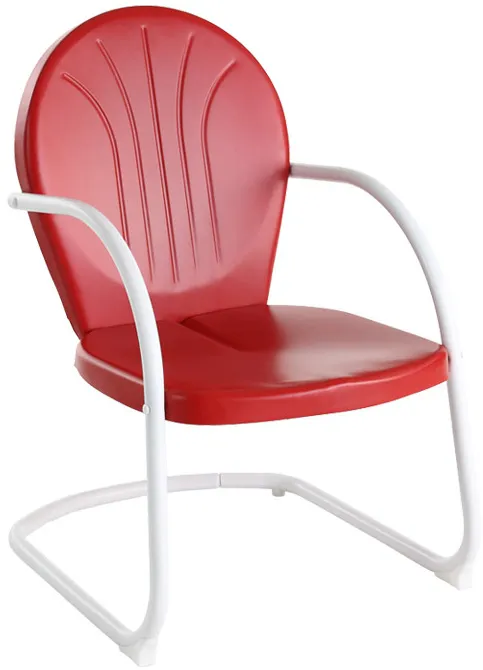 Crosley Furniture® Griffith Bright Red Gloss Outdoor Metal Armchair