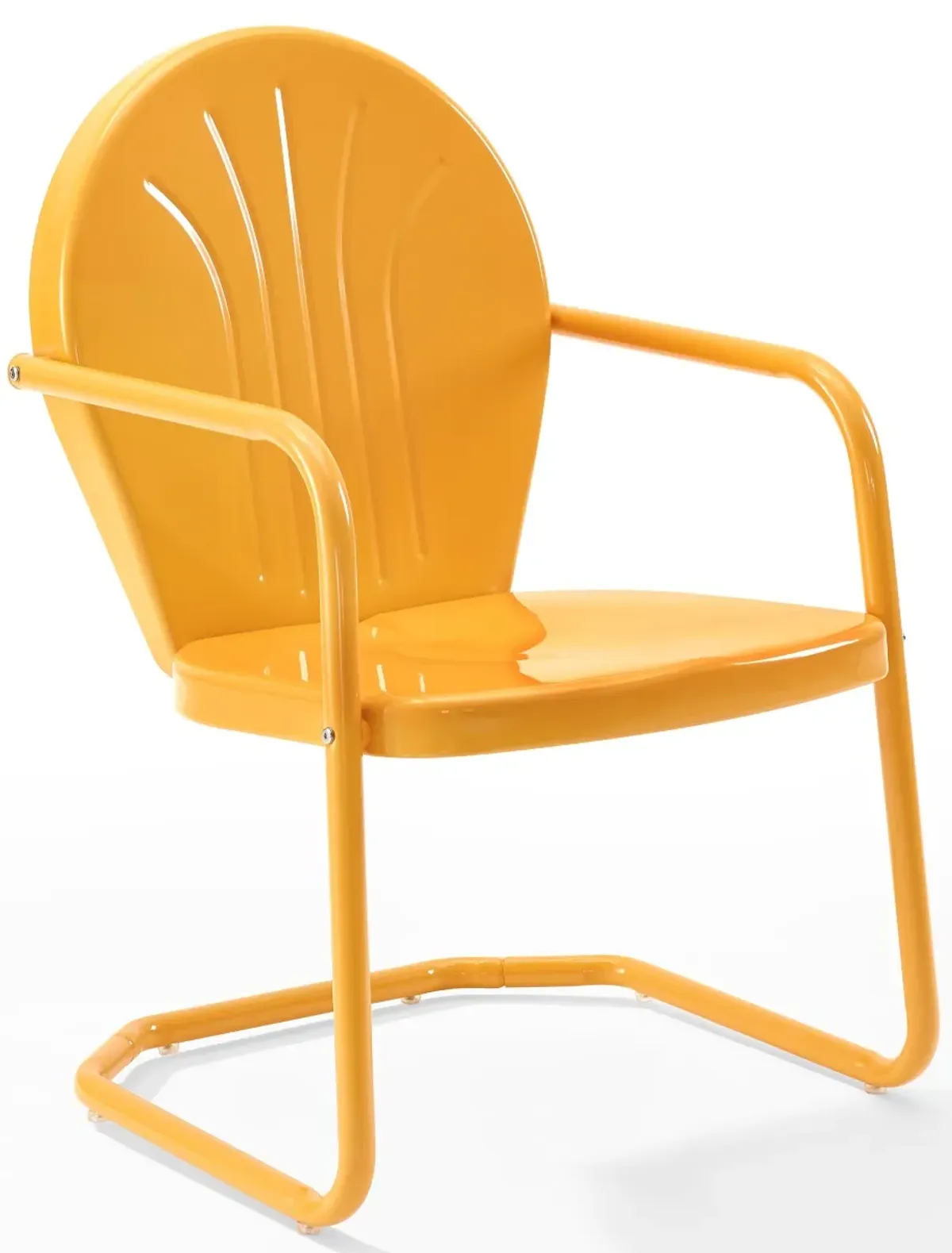 Crosley Furniture® Griffith Tangerine Gloss Outdoor Metal Armchair