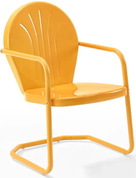 Crosley Furniture® Griffith Tangerine Gloss Outdoor Metal Armchair