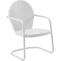 Crosley Furniture® Griffith White Gloss Outdoor Metal Armchair