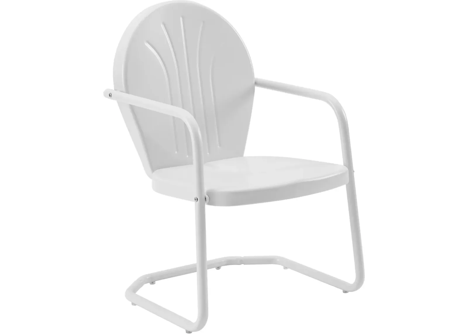 Crosley Furniture® Griffith White Gloss Outdoor Metal Armchair