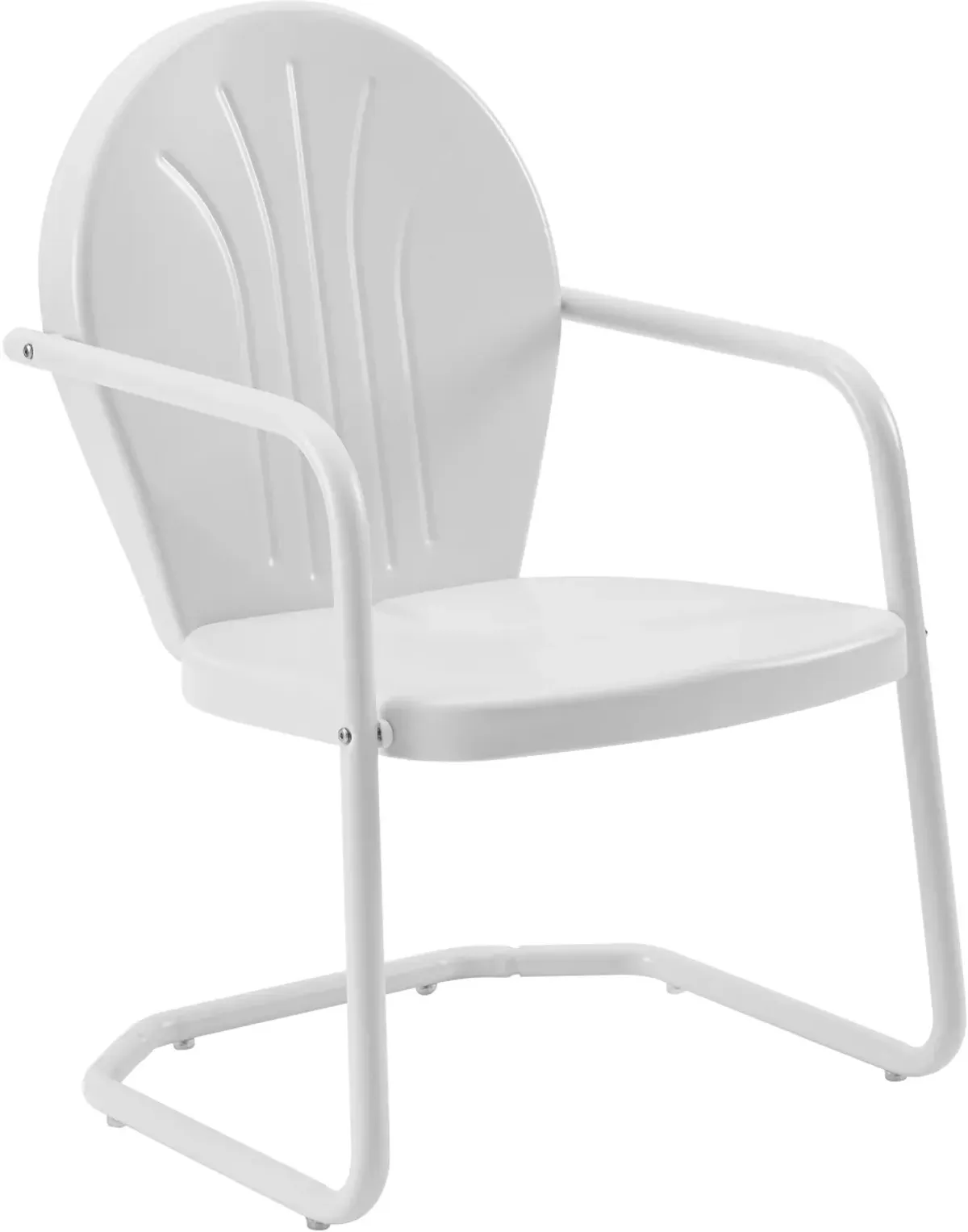 Crosley Furniture® Griffith White Gloss Outdoor Metal Armchair