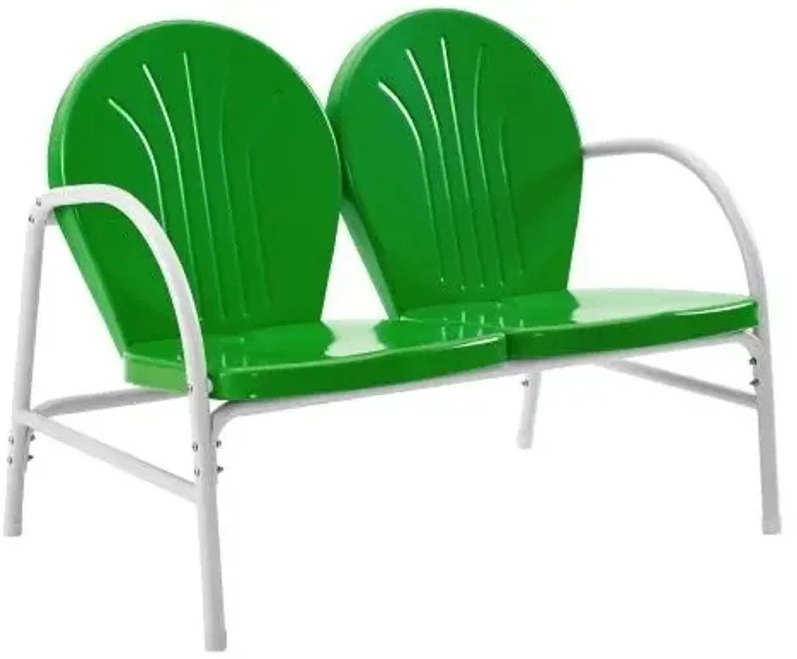 Crosley Furniture® Griffith Kelly Green Gloss Outdoor Metal Loveseat