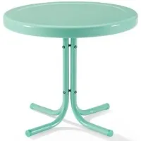 Crosley Furniture® Griffith Aqua Gloss Outdoor Metal Side Table