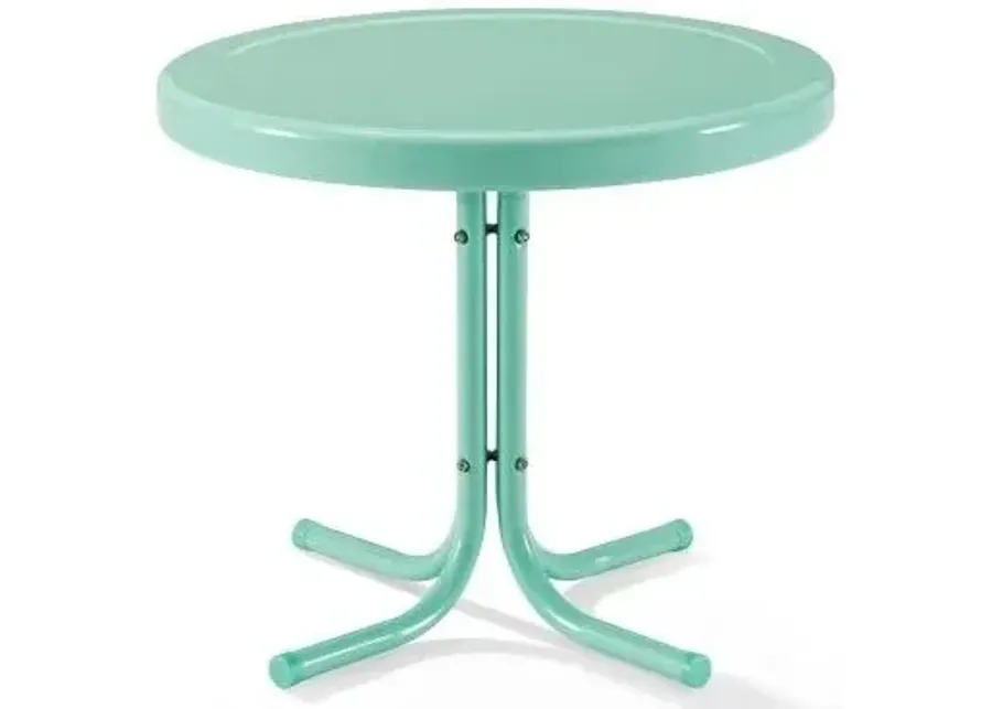 Crosley Furniture® Griffith Aqua Gloss Outdoor Metal Side Table