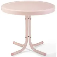 Crosley Furniture® Griffith Pastel Pink Gloss Outdoor Metal Side Table