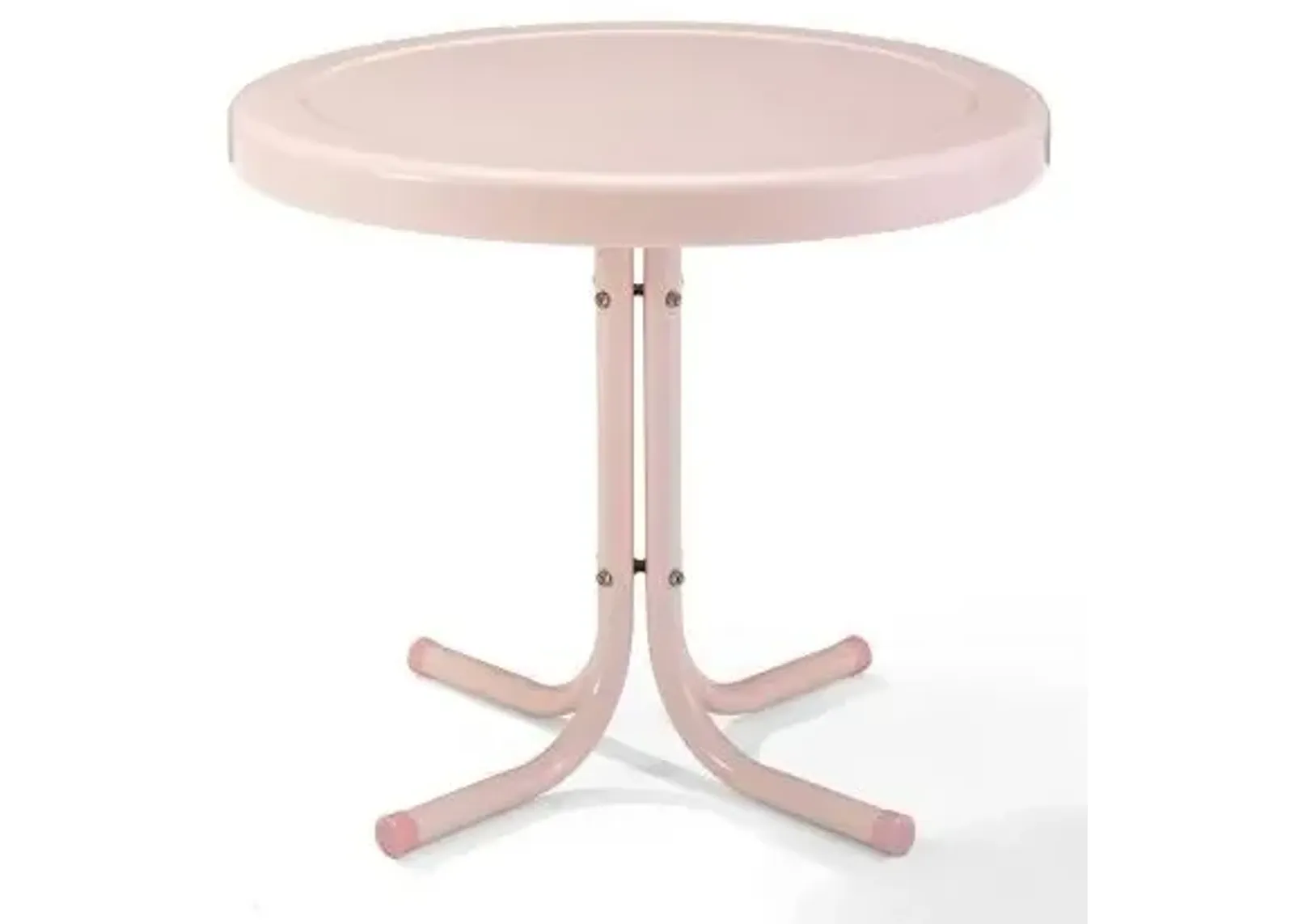 Crosley Furniture® Griffith Pastel Pink Gloss Outdoor Metal Side Table