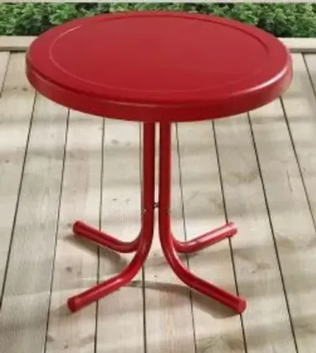 Crosley Furniture® Griffith Bright Red Gloss Outdoor Metal Side Table