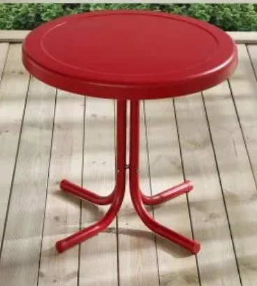 Crosley Furniture® Griffith Bright Red Gloss Outdoor Metal Side Table