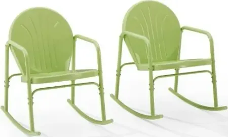 Crosley Furniture® Griffith 2-Piece Key Lime Gloss Outdoor Metal Rocking Chair Set