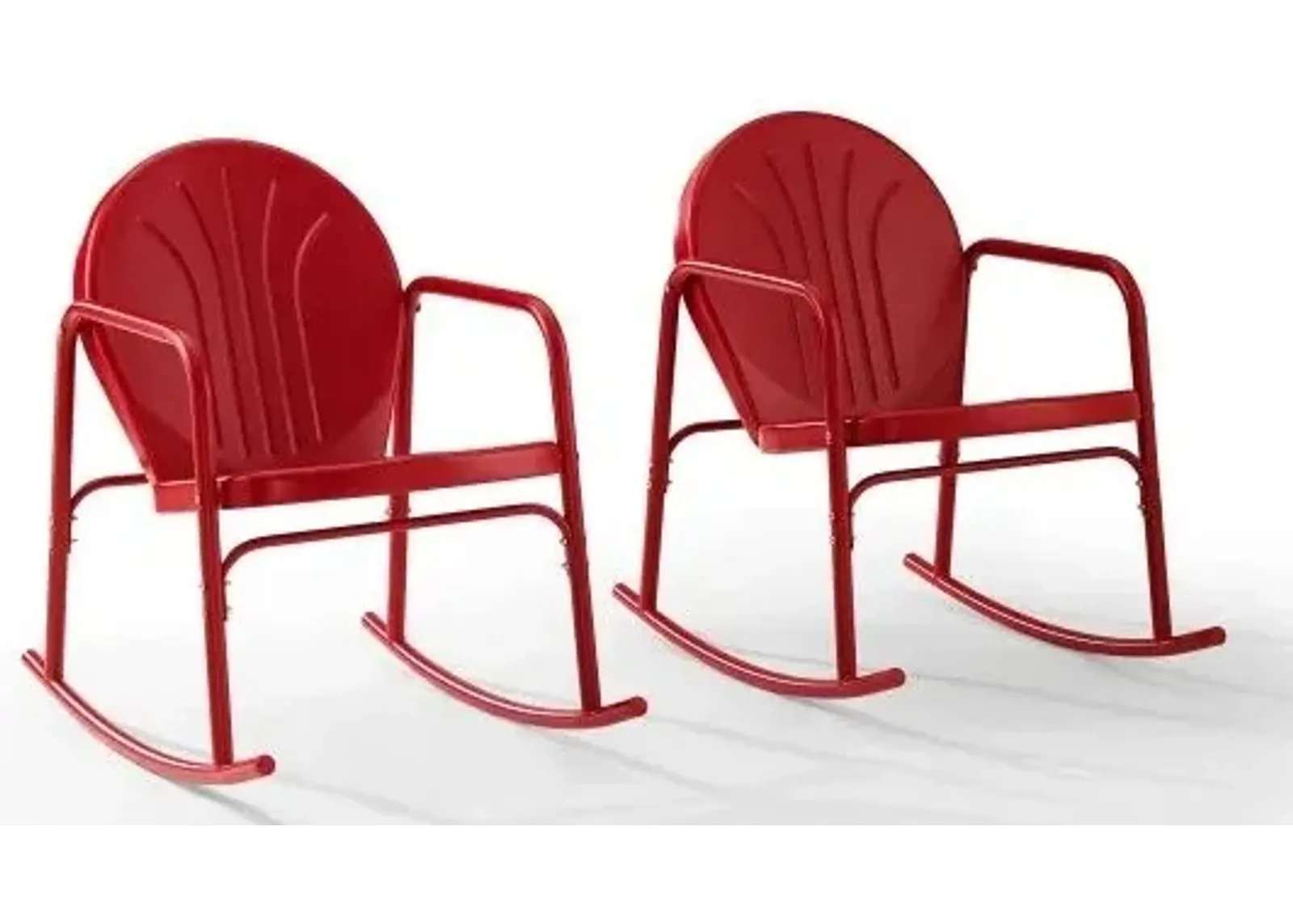 Crosley Furniture® Griffith  2-Piece Bright Red Gloss Outdoor Metal Rocking Chair Set