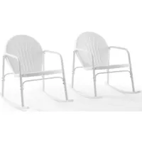 Crosley Furniture® Griffith 2-Piece White Gloss Outdoor Metal Rocking Chair Set