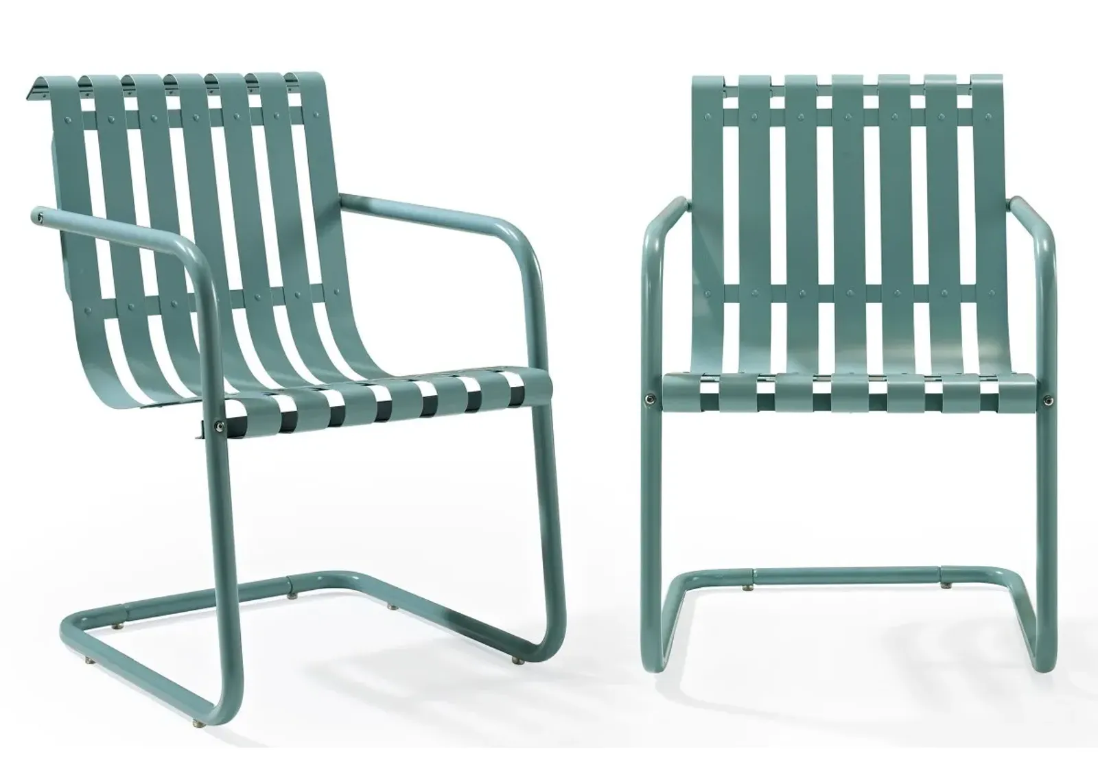 Crosley Furniture® Gracie 2-Piece Pastel Blue Satin Outdoor Metal Armchair Set