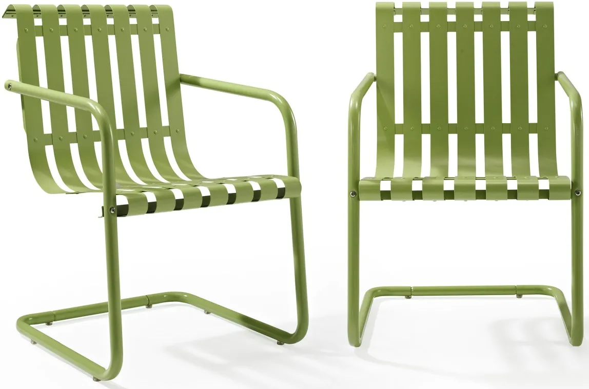 Crosley Furniture® Gracie 2-Piece Pastel Green Satin Outdoor Metal Armchair Set