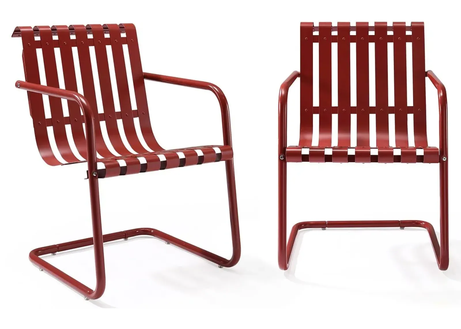 Crosley Furniture® Gracie 2-Piece Dark Red Satin Outdoor Metal Armchair Set